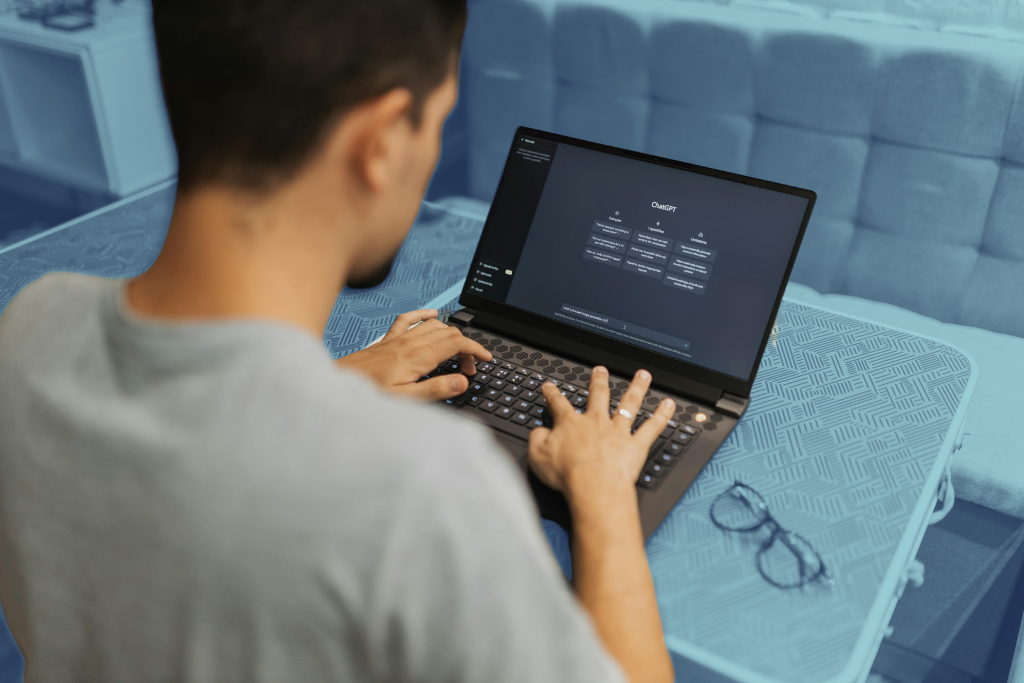 Person using AI platform