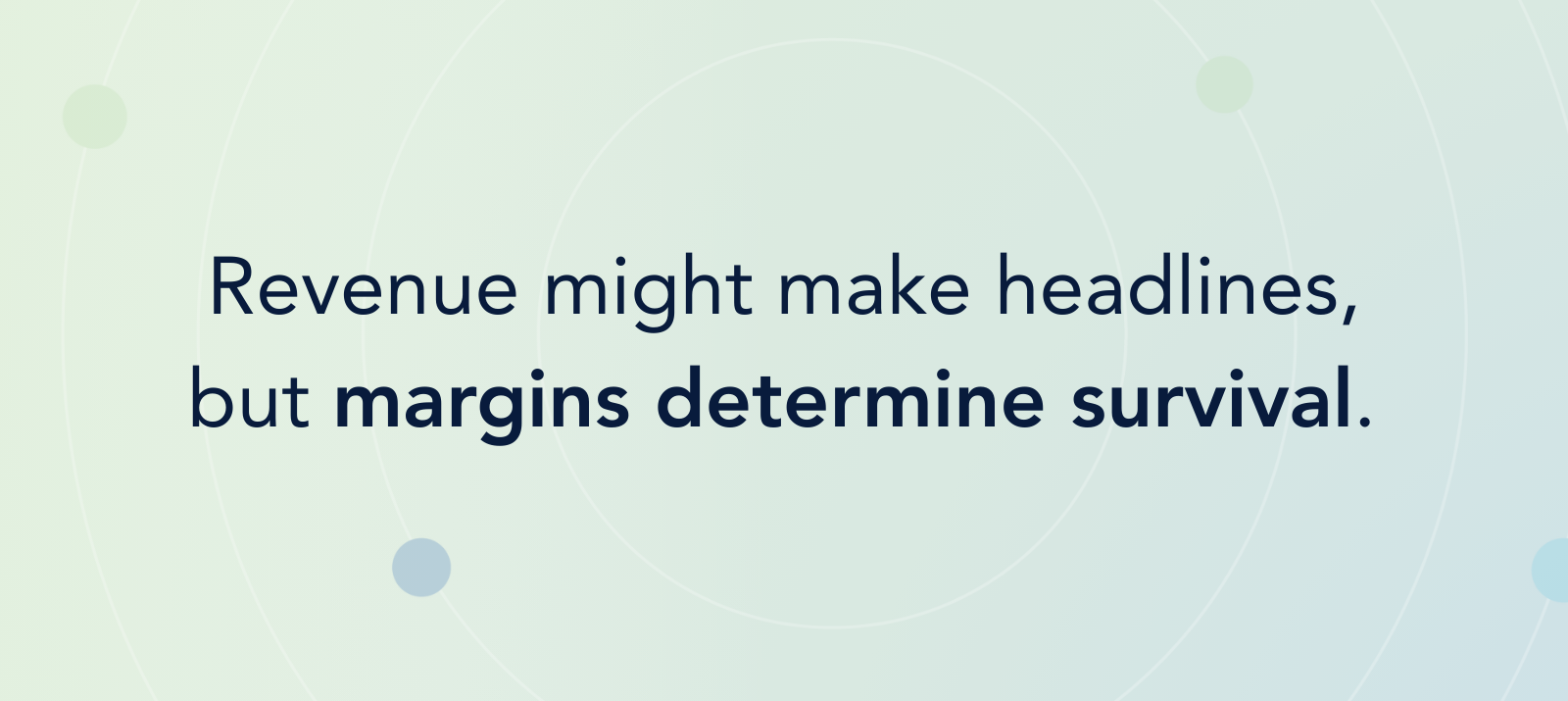 Revenue might make headlines, but margins determine survival.
